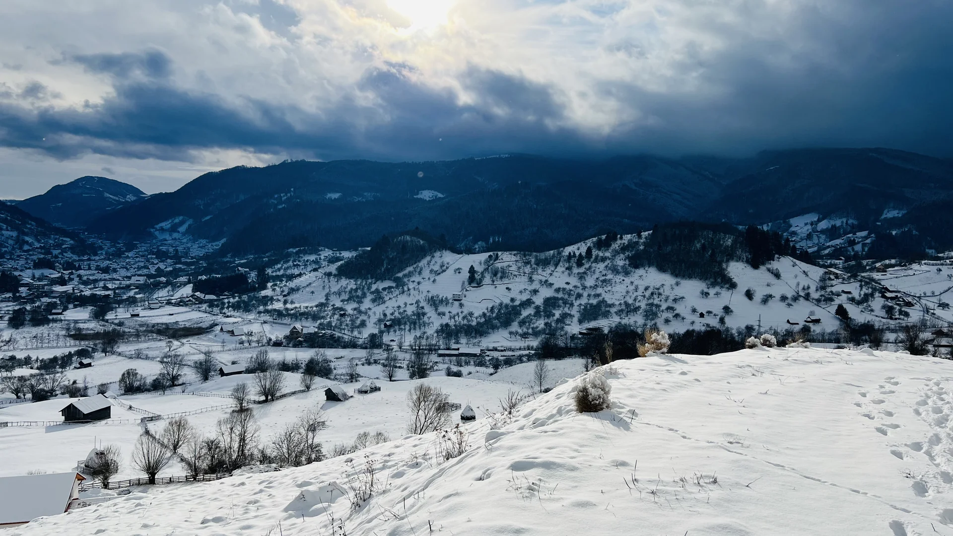 Panorama of the Rucar-Bran Corridor from Origini de Rucar