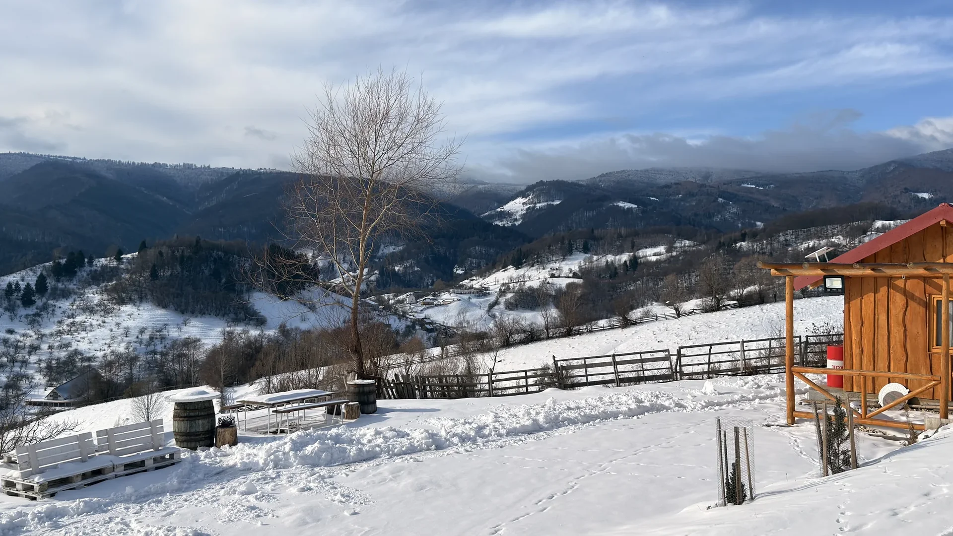 View towards the Carpathians from Rucar Arges
